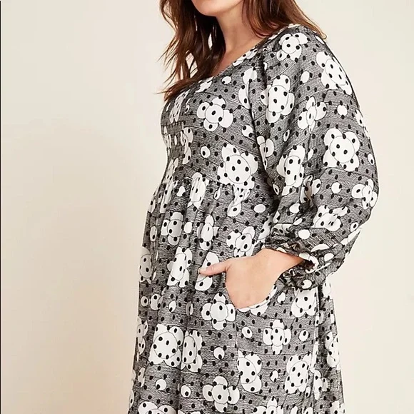 ✨ Anthropologie Jane Textured Babydoll Dress Sz 8 - Picture 5 of 7